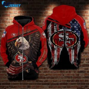 San Francisco 49ers Logo Team Champ Gear All Over Print Hoodie