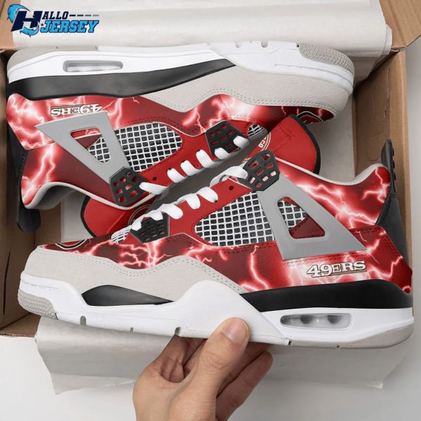 San Francisco 49ers Nfl Footwear Air Jordan 4 Logo Sneakers