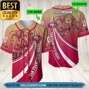 San Francisco 49ers Mascot Personalized Baseball Jersey