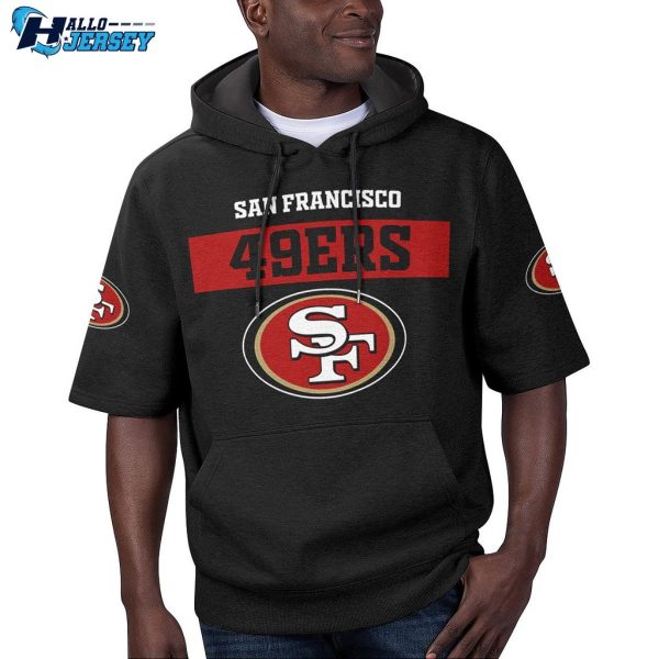 San Francisco 49ers Nfl All Over Print Short Sleeve Hoodie, San Francisco 49ers Gifts For Him