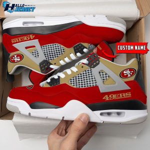 San Francisco 49ers Personalized Footwear Air Jordan 4 Nfl Sneakers 1