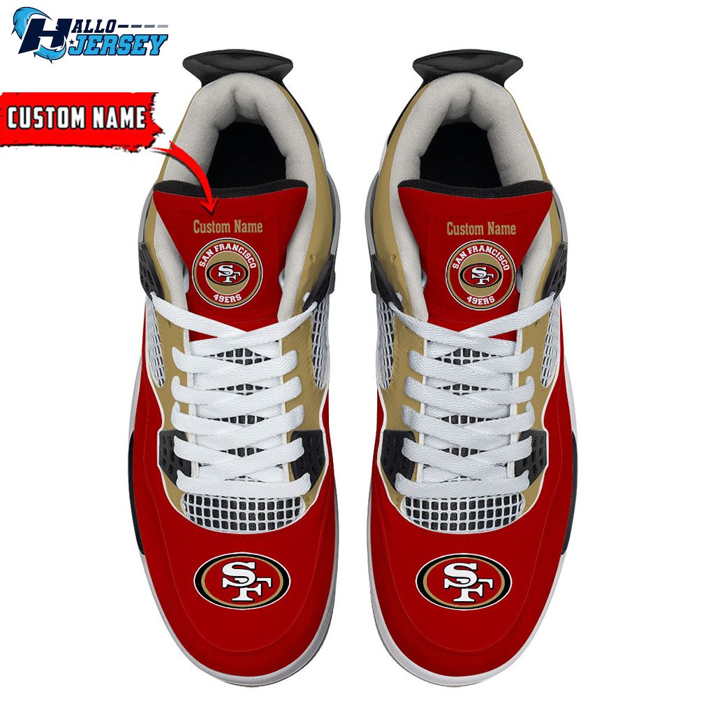 San Francisco 49ers Personalized Footwear Air Jordan 4 Nfl Sneakers