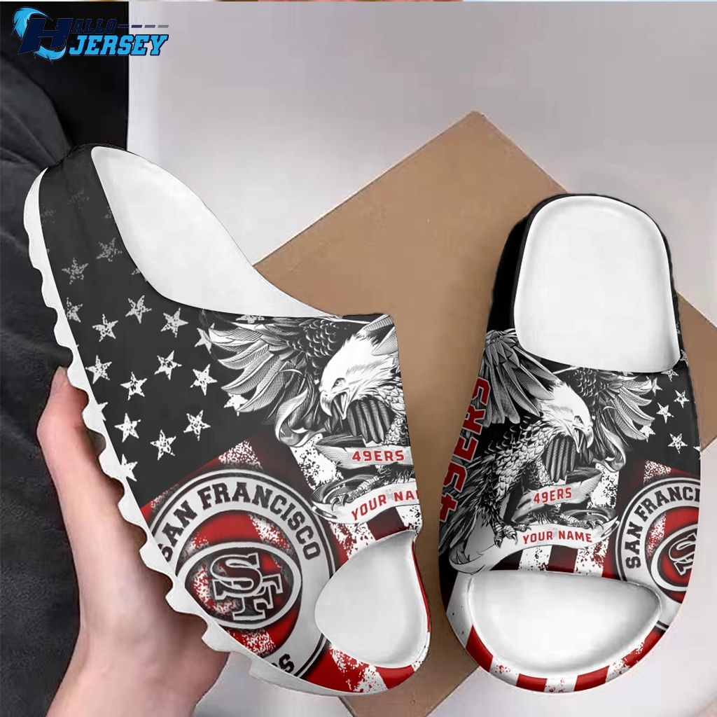 San Francisco 49ers Personalized Mickey Yeezy Slippers