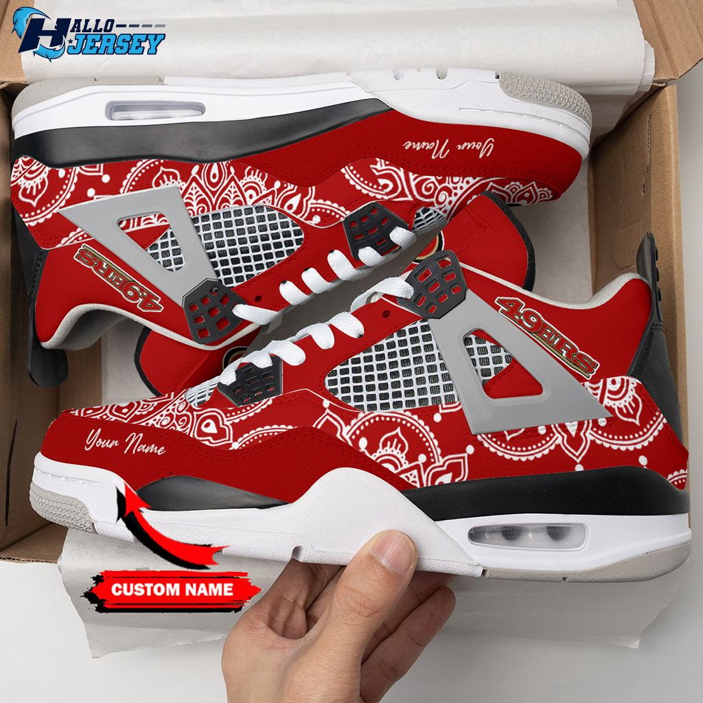 San Francisco 49ers Personalized Gift Air Jordan 4 Nfl Sneakers