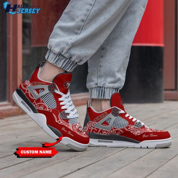 San Francisco 49ers Personalized Gift Air Jordan 4 Nfl Sneakers