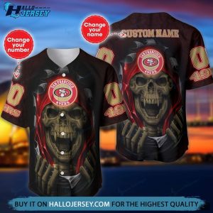 San Francisco 49ers Personalized Vampire Skull Baseball Jersey