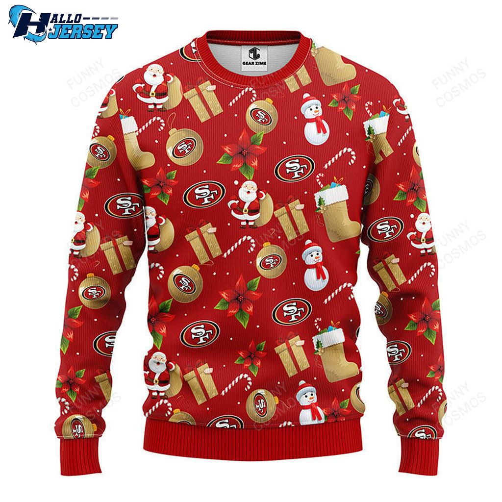 San Francisco 49ers Santa Claus Snowman Nfl Gear Ugly Sweater - Let your  team spirit shine with Hallojersey!