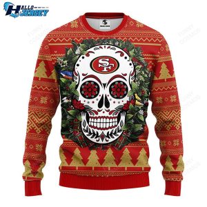 San Francisco 49ers Skull Flower Nfl Gear Ugly Sweater