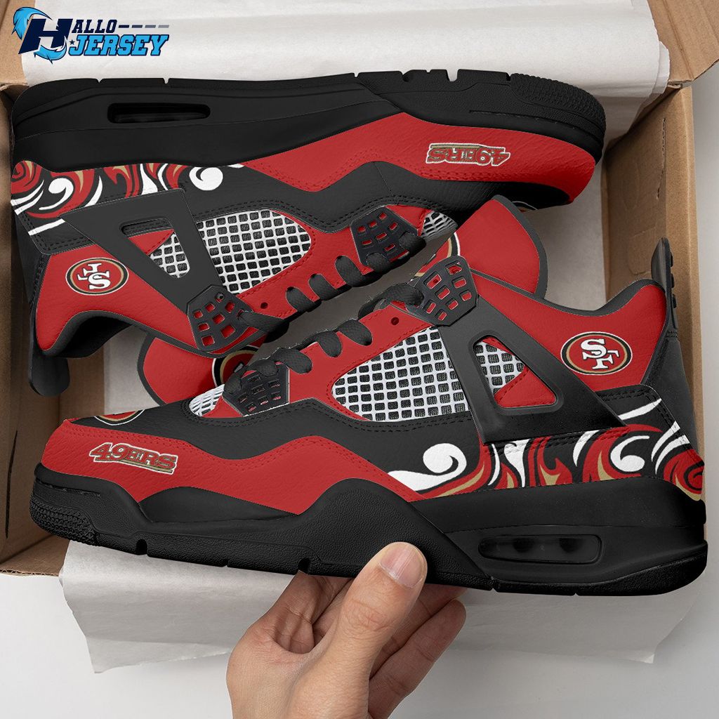 San Francisco 49er Football Team Sneakers Air Jordan 4 Nfl Shoes