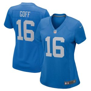 Women's Detroit Lions Jared Goff Game Player Jersey Blue (3)
