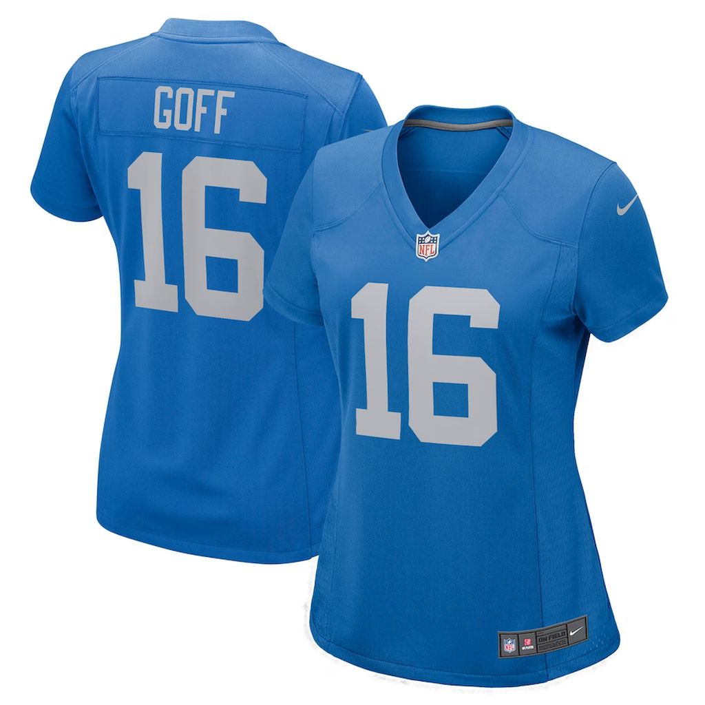 Women's Detroit Lions Jared Goff Game Player Jersey Blue