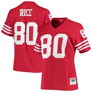 Womens San Francisco 49ers Jerry Rice Scarlet 1990 Legacy Replica Jersey 1