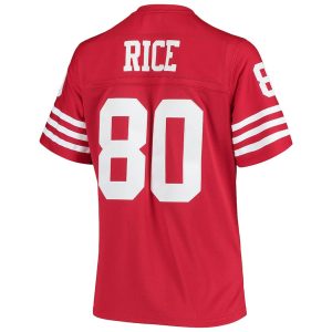 Womens San Francisco 49ers Jerry Rice Scarlet 1990 Legacy Replica Jersey 3