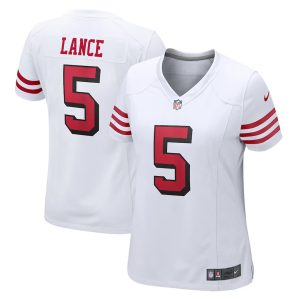 Womens San Francisco 49ers Trey Lance Player Jersey White 1