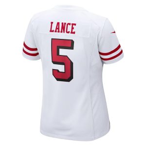 Womens San Francisco 49ers Trey Lance Player Jersey White 3