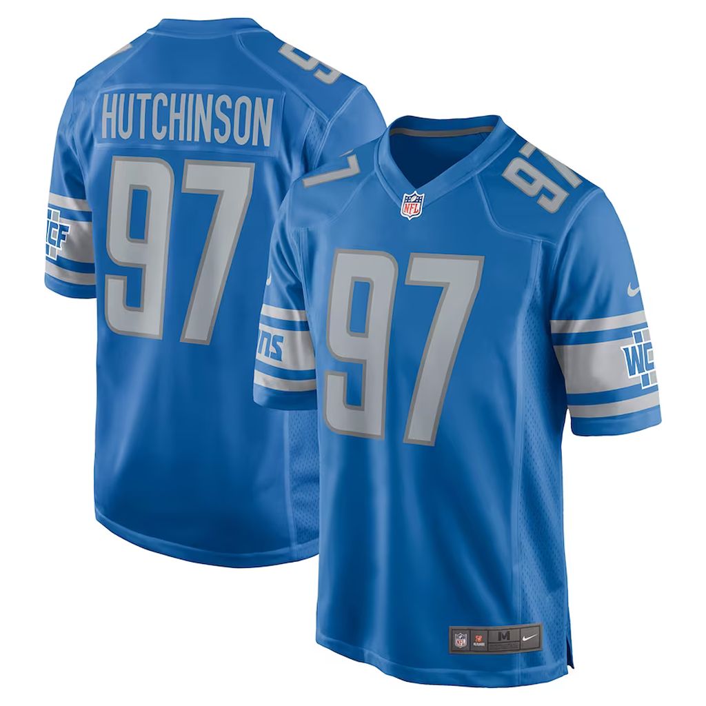 Youth Detroit Lions Aidan Hutchinson Game Jersey Blue