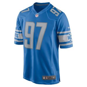 Youth Detroit Lions Aidan Hutchinson Game Jersey Blue 2
