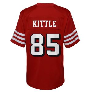 Youth San Francisco 49ers George Kittle Scarlet Game Jersey 3