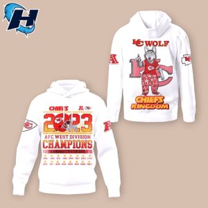 2023 AFC West Division Champs KC Wolf Chiefs Kingdom Hoodie 1