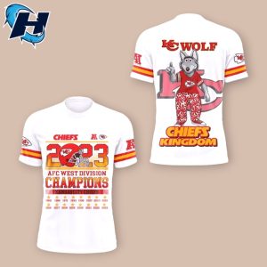 2023 AFC West Division Champs KC Wolf Chiefs Kingdom Hoodie 3
