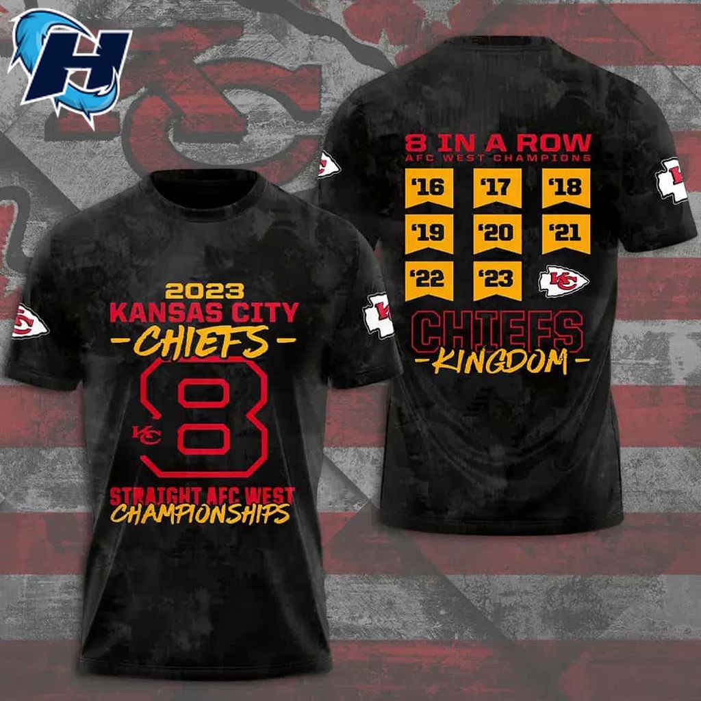 2023 Chiefs Straight AFC West Championship 3D Shirt