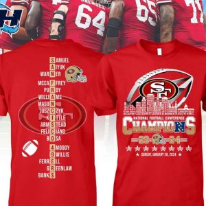 49ers 2024 National Football Conference CHAMPIONS Two Sided Shirt 1