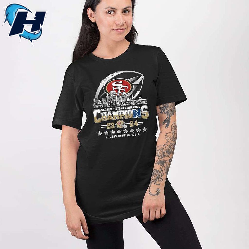 49ers 2024 National Football Conference CHAMPIONS Two-Sided Shirt