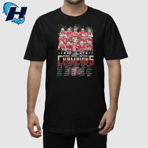 49ers 2024 National Football Conference Champions Signature Shirt 1