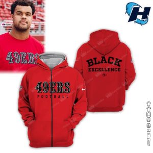 49ers Black Excellence 2024 All Over Printed Hoodie 1