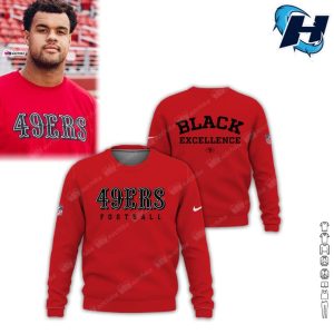 49ers Black Excellence 2024 All Over Printed Hoodie 2