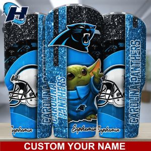 Carolina Panthers Baby Yoda Football Team Custom Tumbler