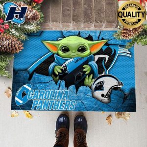 Carolina Panthers Baby Yoda Home Decor Doormat