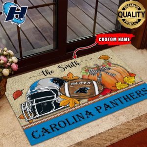Carolina Panthers Fall Football Doormat 3