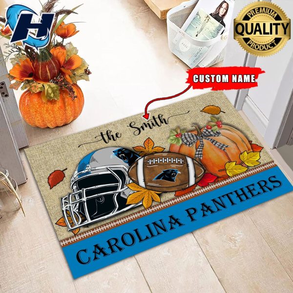 Carolina Panthers Fall Football Doormat