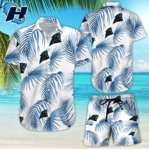 Carolina Panthers Flower Short Sleeve Hawaiian Shirt