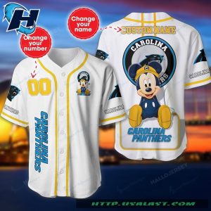 Carolina Panthers Mickey Mouse Custom Baseball Jersey Shirt