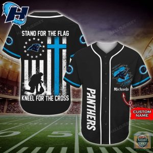Carolina Panthers Stand For The Flag Kneel For The Cross Baseball Jersey