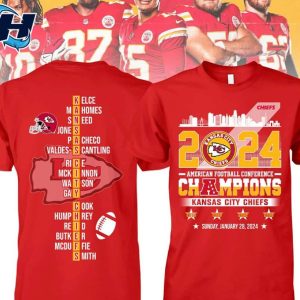 Chiefs 2024 AFC CHAMPIONS Two Sided Shirt 1