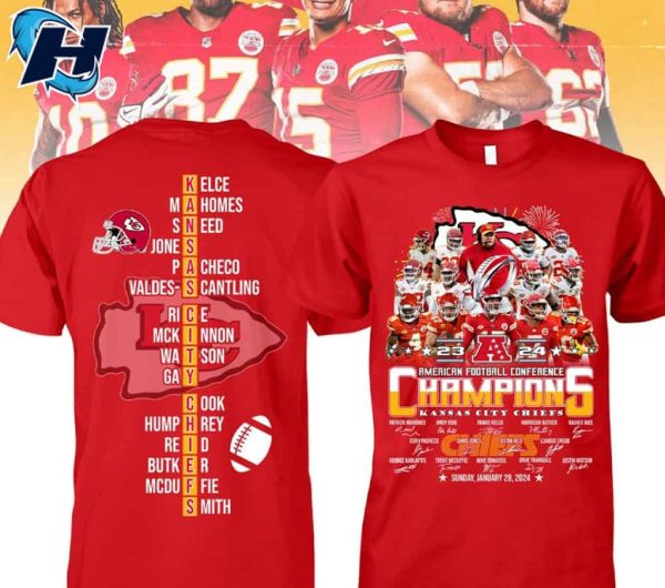 Chiefs American Football Conference CHAMPIONS 2024 Signature Shirt