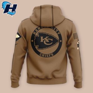 Chiefs Salute To Service Veterans Day Brown Hoodie 2
