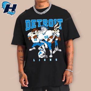 Detroit Lions Bugs Bunny And Taz Player T-Shirt