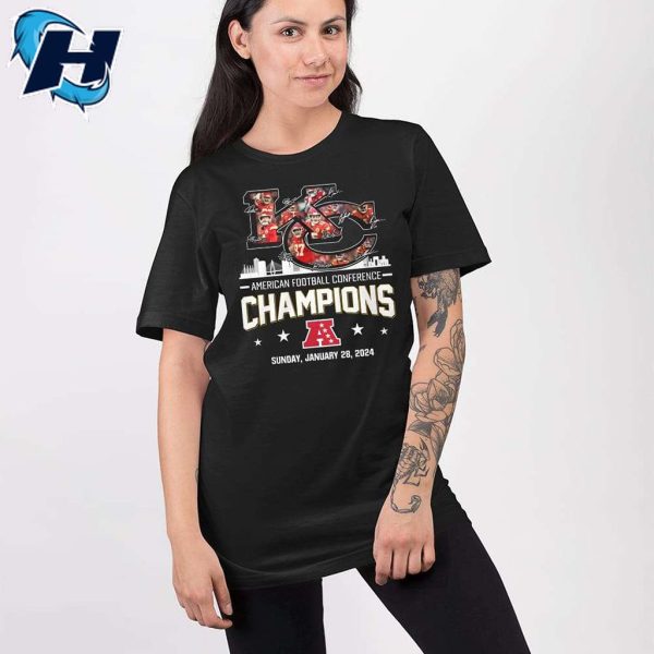 KC Chiefs AFC CHAMPIONS 2023-2024 Signature Two-Sided Shirt