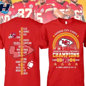 KC Chiefs AFC CHAMPIONS 2023 2024 Two Sided Shirt 1