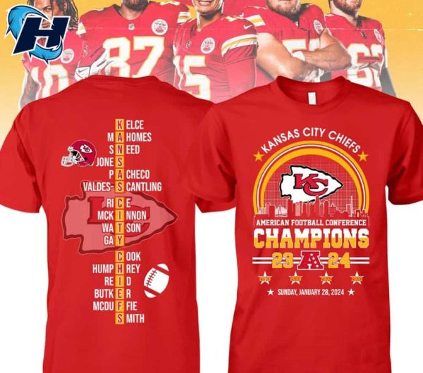 KC Chiefs AFC CHAMPIONS 2023-2024 Two-Sided Shirt