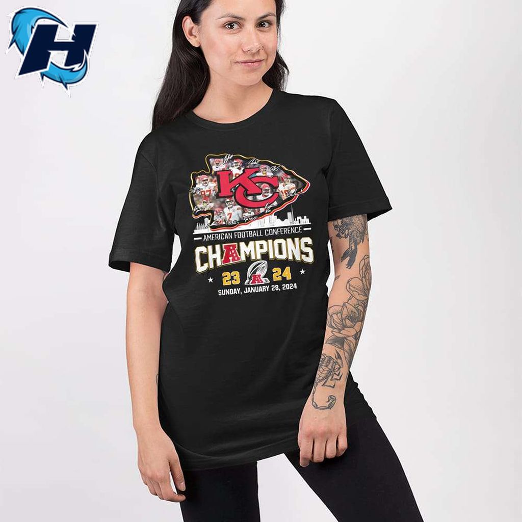 KC Chiefs American Football Conference CHAMPIONS 2024 Two-Sided Shirt