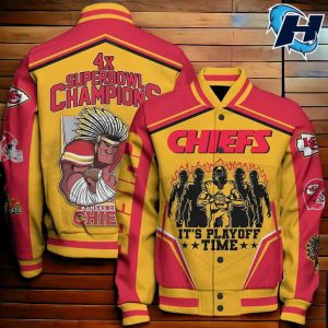 KC Chiefs It’s Playoff Time 4X Super Bowl Champions Varsity Jacket