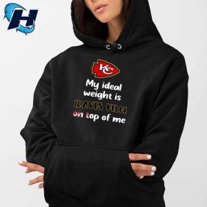 Kansas City Chiefs My Ideal Weight Is Travis Kelce On Top Of Me Shirt 2