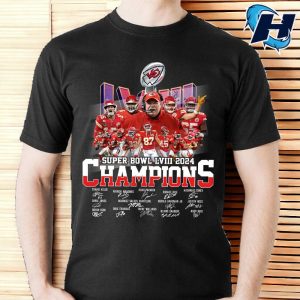 Kansas City Chiefs Super Bowl LVIII 2024 Champions Signatures T Shirt 3