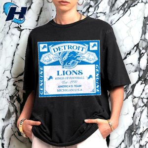 Kings Of Football Funny Budweiser Genuine Detroit Lions T-Shirt