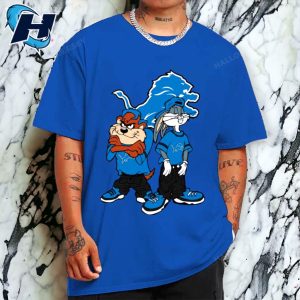 Looney Tunes Bugs And Taz Detroit Lions T-Shirt